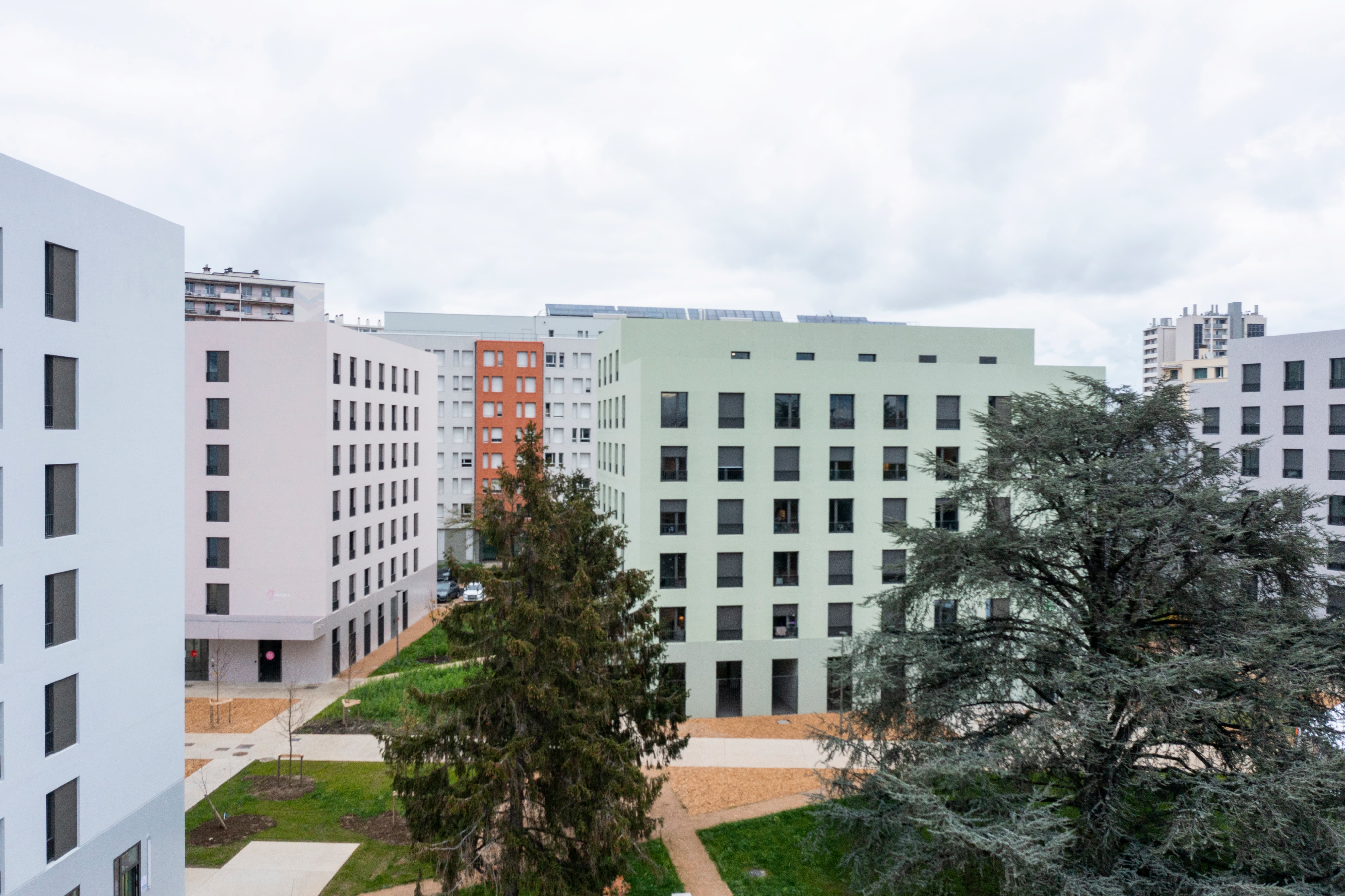 CROUS LYON INAUGURATION RESIDENCE CLAUDIE HAIGNERE VUE DRONE 29NOV22 ©Thierry Perre 1