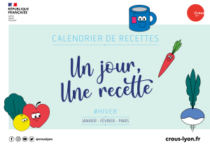 Calendrier recettes hiver