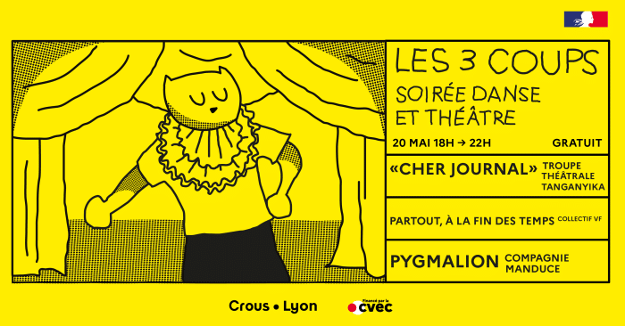 Soirée théâtre et danse gratuite - Les 3 coups 2025 1 Crous2425 Les3Coups BannerWeb siteweb 1