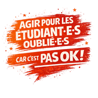 Logo AGIR pour les etudiant·e·s oublie·e·s Car cest PAS OK